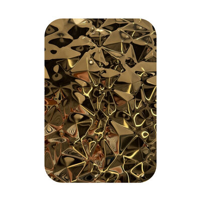 Bon prix 3D Diamond Pattern Gold Mirror Finish Folie en acier inoxydable gravée 0,85 mm d'épaisseur pour une utilisation décorative en ligne