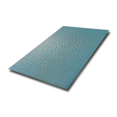 Bon prix 304 tôle d'acier inoxydable avec effet de patine de cuivre et texturé martelé pour des applications métalliques décoratives vieillissantes en ligne