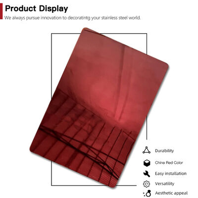 Bon prix Plaque décorative en acier inoxydable 304 couleur rouge miroir PVD norme EN en ligne