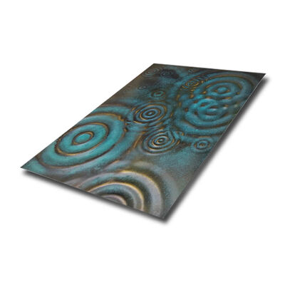 Tôle gaufrée en acier inoxydable 304 avec motif ondulé de goutte de pluie et épaisseur de 0,85 mm pour usage décoratif
