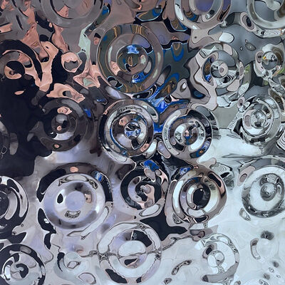 Fiche décorative à ondulation d'eau en acier inoxydable d'une épaisseur de 0,65 mm et revêtement noir
