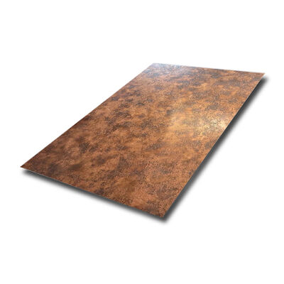 Plaque d'acier inoxydable de qualité 304 revêtue d'or rose et d'une épaisseur de 0,65 mm pour la décoration des espaces de vente au détail