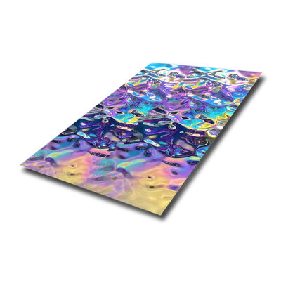 feuille ondulée en acier inoxydable 304 avec finition miroir et épaisseur de 0,65 mm pour la décoration de plafond
