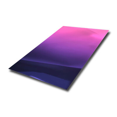 PVD rose et violet Gradient miroir Finition en acier inoxydable 304 Grade 4x8 Taille pour la décoration intérieure