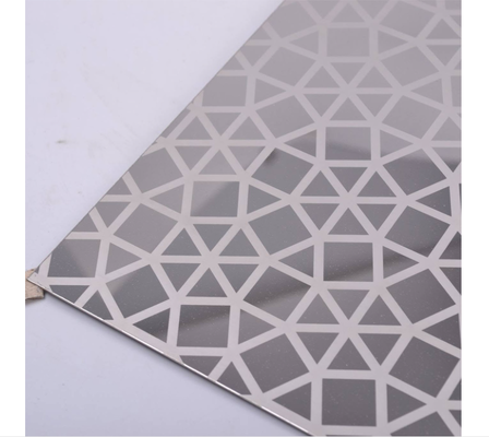 Bon prix Tôle décorative en acier inoxydable 201 gravée miroir argenté pour décoration d'ascenseur online