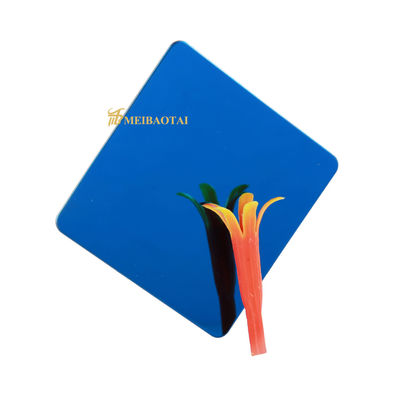 Bon prix Finition miroir PVD Plaque d'acier inoxydable couleur couverte de bleu 0,65 mm d'épaisseur pour usage décoratif en ligne