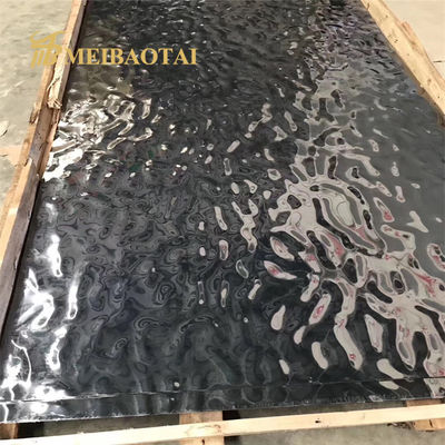 201 Grade Silver Mirror Finish Water Ripple Plaque en acier inoxydable de 1m de largeur pour les panneaux décoratifs