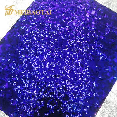 Tôle d'eau ondulée en acier inoxydable 304 avec revêtement violet PVD, taille 1219x2438mm, pour la décoration de plafonds et de murs