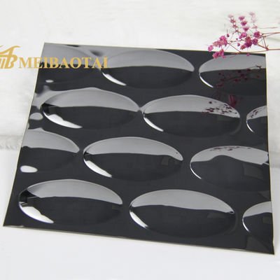 304 Grade Mirror Finish tôle en acier inoxydable en relief de 3 m de longueur pour revêtement mural décoratif