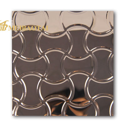 Plaque d'acier inoxydable en diamants en relief poli miroir d'une épaisseur de 0,65 mm pour les applications décoratives