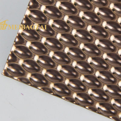 Bon prix JIS a gravé la feuille en refief de Rose Color Four Feet Decorative de feuille d'acier inoxydable en ligne