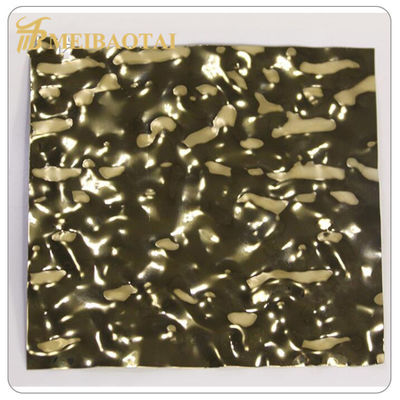 Plaque décorative en métal, acier inoxydable 0,85 mm d'épaisseur, 3048 mm de long, finition miroir doré gaufré