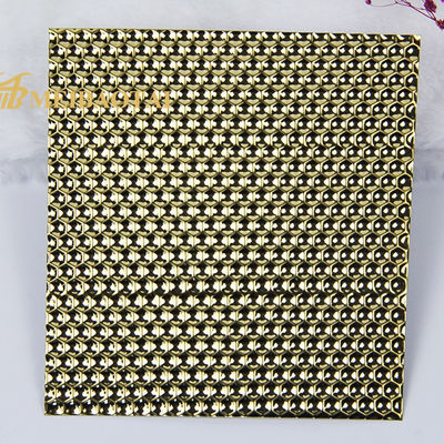 Plaque décorative murale en acier inoxydable gaufré, motif nid d'abeille doré, épaisseur 0,85 mm