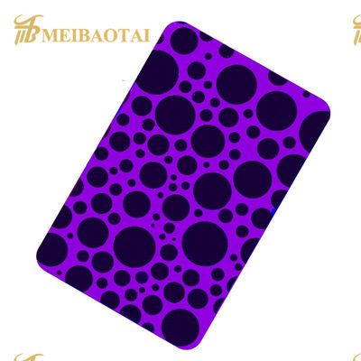 Bon prix Feuille d'acier inoxydable gravée à l'eau-forte par polonais pourpre de Pvd avec le film de Novancel en ligne