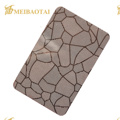 Feuille d'acier inoxydable de Rose Gold Black Mirror Etched 304 quatre pieds