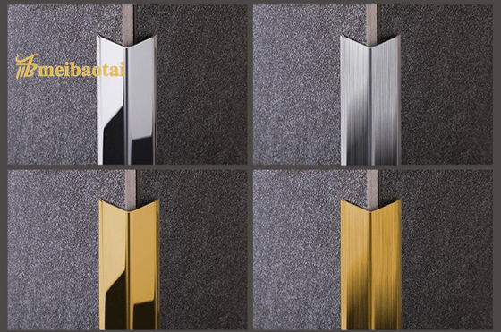 Bon prix 10FT L forment l'équilibre noir argenté de bord de Rose Gold Mirror Hairline Tile d'or d'équilibre de tuile en ligne