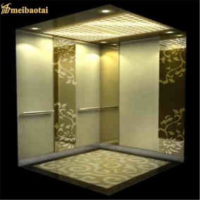 Plaque décorative d'ascenseur Gold Lift en acier inoxydable avec une épaisseur de 0,95 mm et norme EN