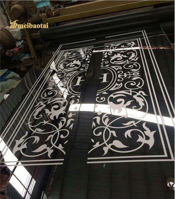Plaque en acier inoxydable pour ascenseur en argent gravé à fleurs 1219x2438mm Taille SS 304