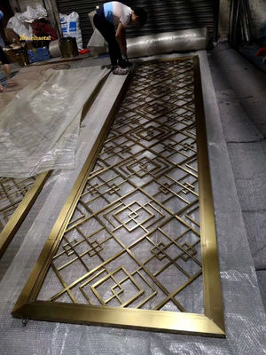 Bon prix 304 Champagne Miroir en acier inoxydable Diviseur de chambre en ligne