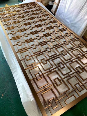 Bon prix Coupe au laser Diviseur de chambre en acier inoxydable avec revêtement or rose et taille personnalisée en ligne