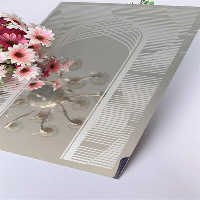 Le miroir de feuille d'acier inoxydable de l'ascenseur SuS304 a gravé à l'eau-forte la longueur du modèle 8ft
