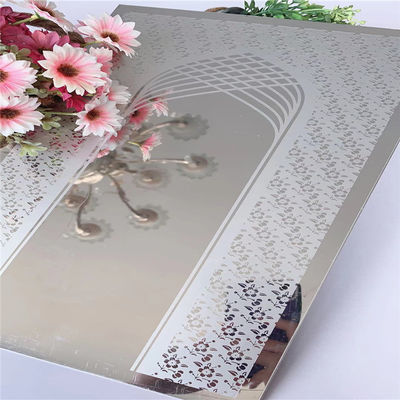 Plaque d'acier inoxydable gravée 201 grade finition miroir 1219x3048mm pour applications de design moderne
