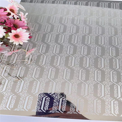 8K miroir argent gravé 304 feuille de métal inoxydable 0,95 mm Thk