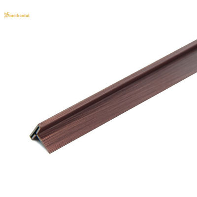 T10 Plinthe de carrelage en acier inoxydable couleur bronze rouge antique - Grade 304 avec taille T10X3048mm