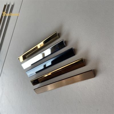 304 T fente de tuile en acier inoxydable Trim or miroir Finition profils décoratifs